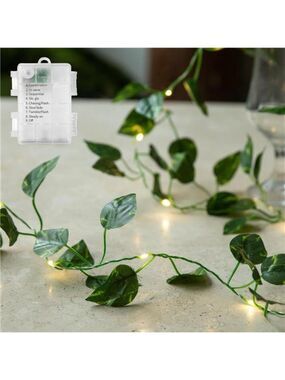 33ft Vine String Lights Battery Operated 100 LED Pothos Garland Indoor Outdoor